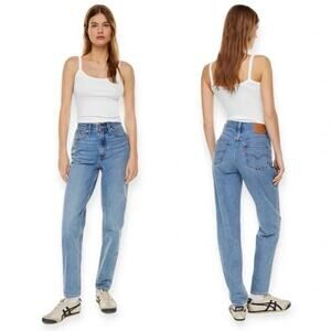 Levi's Premium 80s Mom Jean Baggy Relaxed Fit Jeans Medium Wash Blue Womens 202W